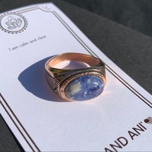 Alex And Ani sodalite gemstone signet ring